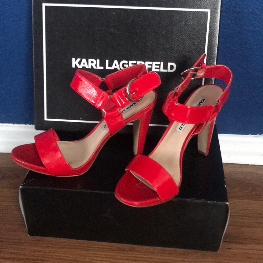 Lipstick red stiletto heels open toe